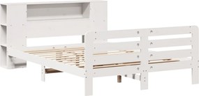 vidaXL Σκελετός Κρεβ. Χωρίς Στρώμα Λευκό 135x190 εκ Μασίφ Πεύκο