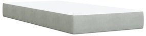 vidaXL Κρεβάτι Boxspring με Στρώμα Ανοιχτό Γκρι 100x200 εκ. Βελούδινο