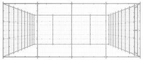 vidaXL Κλουβί Σκύλου Εξωτερικού Χώρου 43,56 μ² από Γαλβανισμένο Χάλυβα