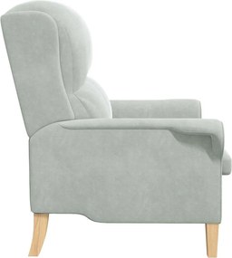 vidaXL Πολυθρόνα Ανοιχτό γκρι Βελούδο