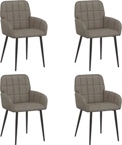 vidaXL Καρέκλες φαγητού 4 pcs Τεχνητό Δέρμα Γκρι 57 x 50 x 85 εκ.