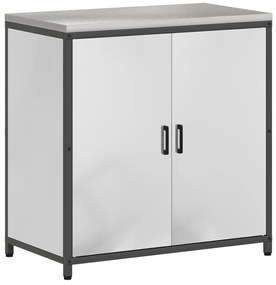 vidaXL Σετ Αποθήκευσης Κουζίνας με ράφι 2 pcs Ασημί 150 x 50 x 92 εκ.