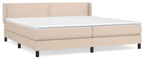 vidaXL Κρεβάτι Boxspring με Στρώμα Καπουτσίνο 200x200εκ.από Συνθ.Δέρμα