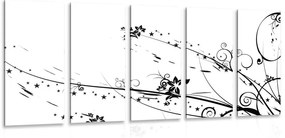 5 μέρη εικόνα μοτίβο λουλουδιών - 100x50