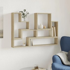 vidaXL Ραφιέρα Τοίχου Sonoma Δρυς 96x12x64 εκ. από Επεξεργασμένο Ξύλο