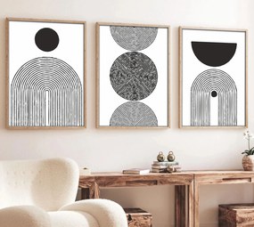 Decorative Framed MDF Painting (3 Pieces) Huhu163 - 50 x 70 Multicolor