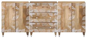 vidaXL Sideboards 3 τεμάχια 60x33,5x75 cm μασίφ ξύλο Mango