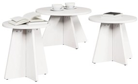 vidaXL Σετ Τραπεζιού Για Καφέ 3 pcs Λευκό 49 x 49 x 30 εκ.