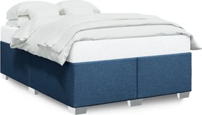 vidaXL Σκελετός Κρεβατιού Χωρίς Στρώμα Μπλε 140x190 εκ. Υφασμάτινο