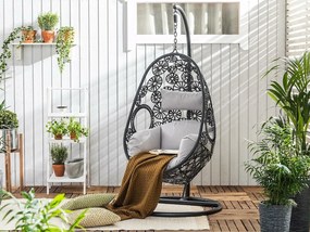 Κρεμαστή πολυθρόνα Comfort Garden 1566, 196x95x95cm, Γκρι, Μαύρο, Ταπισερί, Μαξιλάρι καθίσματος: Ναι | Epipla1.gr