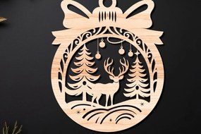 Σετ των 3 Intra απο ξύλο plywood 3mm-4mm πάχος Χριστουγεννιάτικο Στολίδι Δίασταση 8x8 cm INTRAFABR-110255094