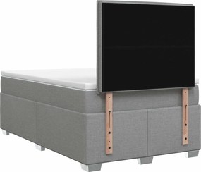 vidaXL Κρεβάτι box spring με στρώμα Ανοιχτό γκρι 120 x 200 cm Ύφασμα