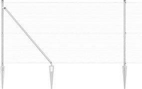 vidaXL Στύλος Περιφράξεων Ασημί 50 x 1,4 μ (25 x 25 χιλ. δίχτυ) Ατσάλι