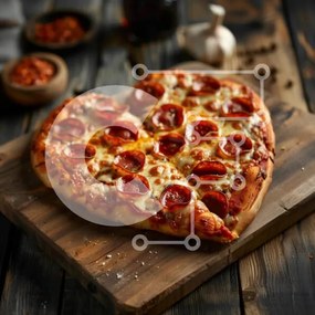 Intra Συλλεκτικό Ξύλινο Παζλ Plywood  4mm - Πίτσα Pepperoni σε σχήμα καρδιάς Σε Ξύλινο Κουτί - Διαστάσεις: 10x10 cm – 25 κομμάτια