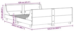 ΣΚΕΛΕΤΟΣ ΚΡΕΒΑΤΙΟΥ ΧΩΡΙΣ ΣΤΡΩΜΑ 120X200 ΕΚ ΜΑΣΙΦ ΞΥΛΟ ΠΕΥΚΟΥ 850770