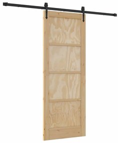 vidaXL Συρόμενη Πόρτα ORKDAL Καφέ 78 x 202 εκ. Μασίφ ξύλο πεύκου
