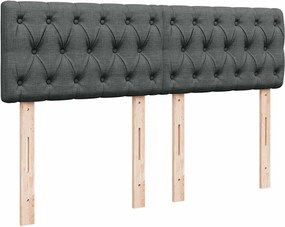 vidaXL Κρεβάτι Boxspring με Στρώμα Σκούρο Γκρι 140x200 εκ Υφασμάτινο