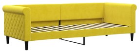 vidaXL Καναπές Κρεβάτι με Στρώμα Κίτρινο 80 x 200 εκ. Βελούδινος