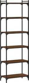 vidaXL Βιβλιοθήκη 6 Επιπέδων Καφέ Δρυς 60 x 30 x 188 εκ. Επεξεργ. Ξύλο