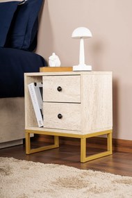 Nightstand Glimmer - Travertine, Gold Travertine
Gold