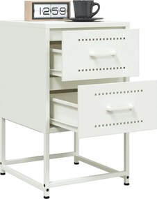 vidaXL Κομοδίνο Λευκό 36x39x60,5 εκ. από Χάλυβα