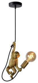 Φωτιστικό Κρεμαστό Lucide 10402-01-30 EXTRAVAGANZA CHIMP Μαύρο Ματ (Black Mat)|Χρυσό Χρώμα (Gold Coloured)