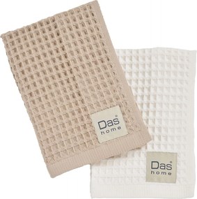 Ποτηρόπανα Πικέ (Σετ 2τμχ) Das Home Kitchen 0800 Ivory-Beige