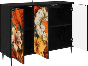 vidaXL Πλαϊνό γραφείο GENNEP Μαύρη Δρυς 102 x 33 x 76 εκ.