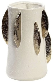 Βάζο Κεραμικό Φύλλα NIX114 17x15,7x22,5cm White-Gold Espiel Ceramic