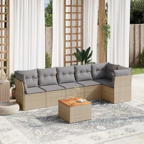 vidaXL Patio Sofa Set 6-θέσια Μικτό μπεζ και γκρι
