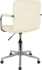 vidaXL Καρέκλα Τραπεζαρίας Περιστρεφόμενη Κρεμ Υφασμάτινη