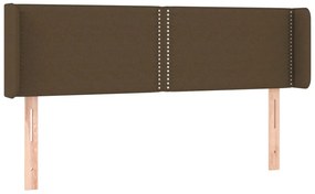 vidaXL Κεφαλάρι Κρεβατιού LED Σκούρο Καφέ 147x16x78/88 εκ. Υφασμάτινο