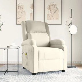 vidaXL Πολυθρόνα Μασάζ Κρεμ Βελούδινη
