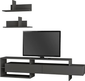 Έπιπλο τηλεόρασης Gara Megapap χρώμα ανθρακί 180x29,8x42εκ.