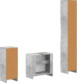 vidaXL Σετ ντουλαπιών μπάνιου 3 τεμαχίων UTRECHT Επεξεργασμένο Ξύλο