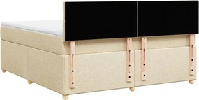 vidaXL Κρεβάτι Boxspring με Στρώμα Κρεμ 180x200 εκ. Υφασμάτινο