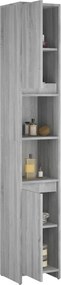 vidaXL Ντουλάπι Μπάνιου Γκρι Sonoma 30x30x183,5 εκ. Επεξεργασμένο Ξύλο