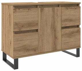 vidaXL Ντουλάπι νιπτήρα μπάνιου Δρυς τεχνίτης 80x33x60 cm