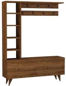 Έπιπλο Εισόδου 835PUQ5059 120x32x161,8cm Walnut Particle Board, Melamine