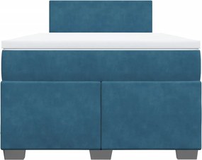 vidaXL Κρεβάτι Boxspring με Στρώμα Μπλε 120x200 εκ. Βελούδινο
