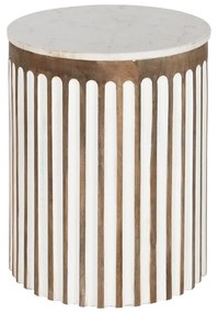 Βοηθητικό Τραπέζι Home ESPRIT Λευκό Φυσικό 41 x 41 x 52 cm