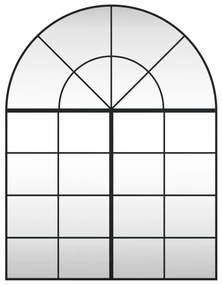 vidaXL Καθρέφτης Τοίχου Αψίδα Μαύρος 100 x 130 εκ. από Σίδερο