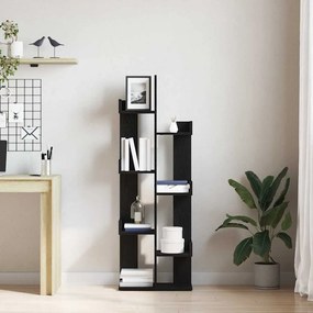 vidaXL Βιβλιοθήκη Μαύρη Οξυά 48 x 25,5 x 140 εκ Επεξεργασμένο ξύλο