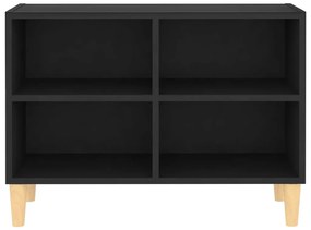 vidaXL Έπιπλο Τηλεόρασης Μαύρο 69,5x30x50 εκ. με Μασίφ Ξύλινα Πόδια
