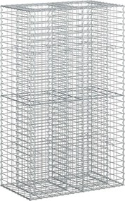 vidaXL Ανασηκωμένο κρεβάτι gabion Ασημί