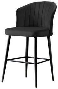 Σκαμπό Μπαρ Rubi (Σετ 4Τμχ) 107BCK1124 52x42x97cm Black Metal, Fabric