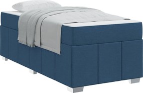 vidaXL Σκελετός Κρεβατιού με στρώμα Μπλε 90 x 200 cm ύφασμα