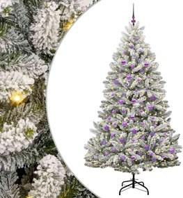 vidaXL Τεχνητό Χριστουγεννιάτικο Δέντρο Πράσινο και Λευκό 210 cm