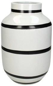 Βάζο ArteLibre Με Ρίγες Λευκό Κεραμικό 19.5x19.5x30.5cm-05152211