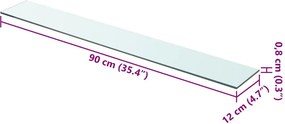 vidaXL Ράφια Πάνελ 2 τεμ. Διάφανα 90 x 12 εκ. Γυάλινα